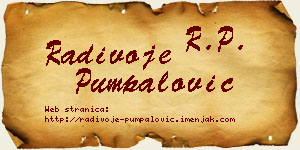 Radivoje Pumpalović vizit kartica